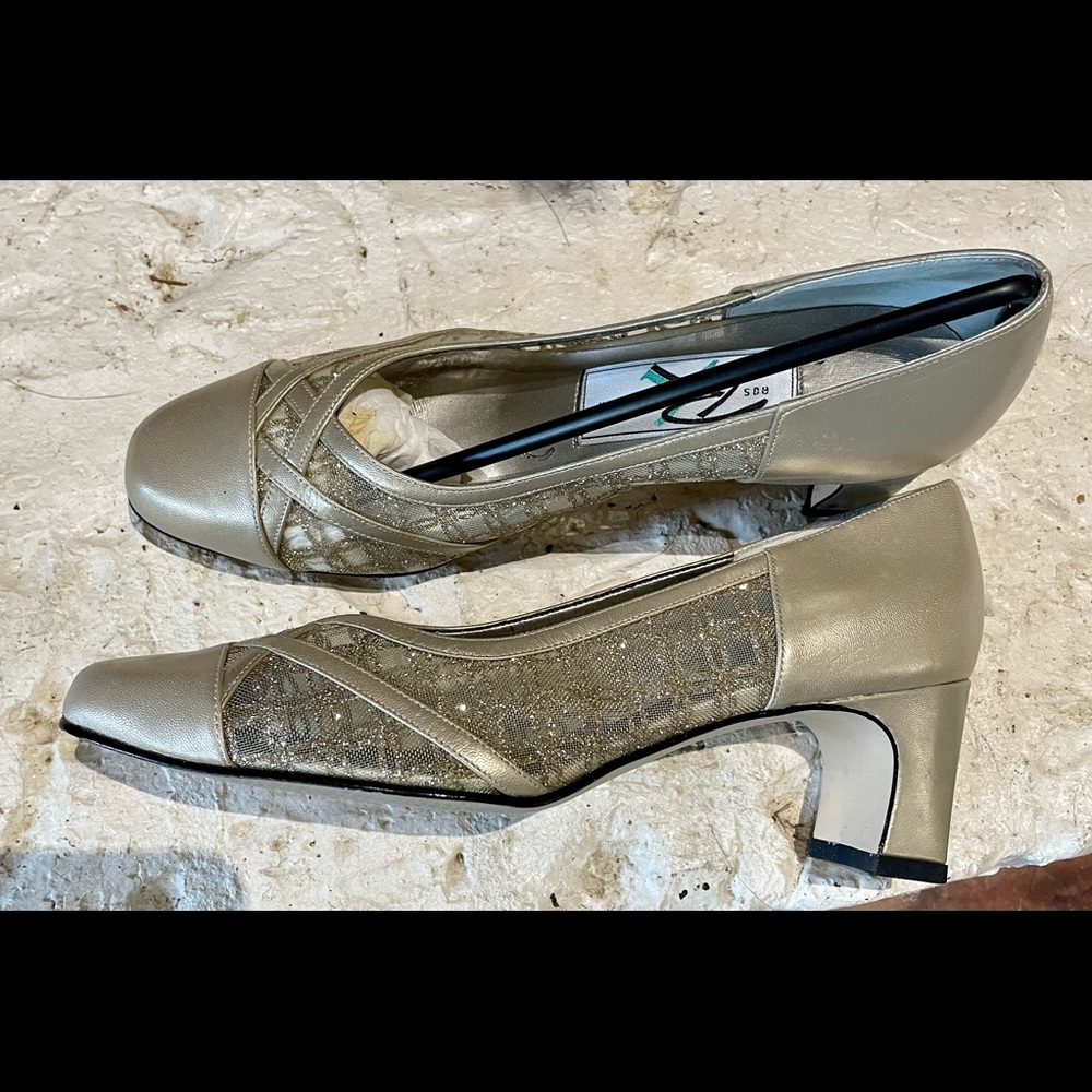 Gold dress shoes